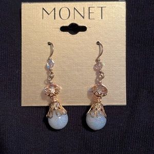 Blue Chalcedony stone earrings NWT